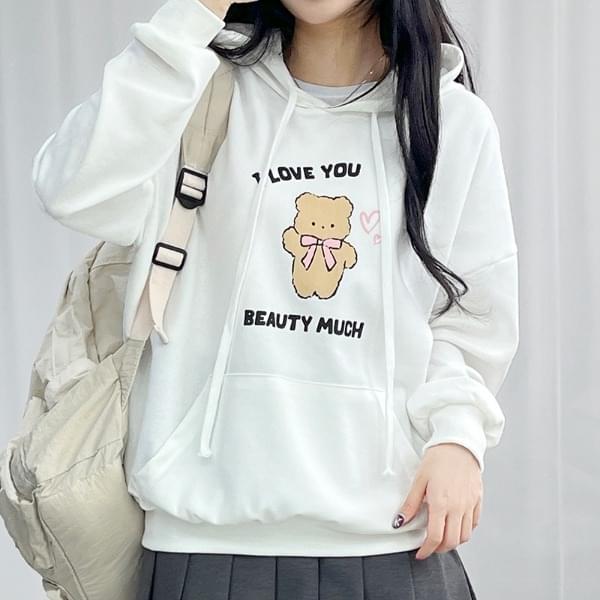 Love Ribbon Bear Hoodie