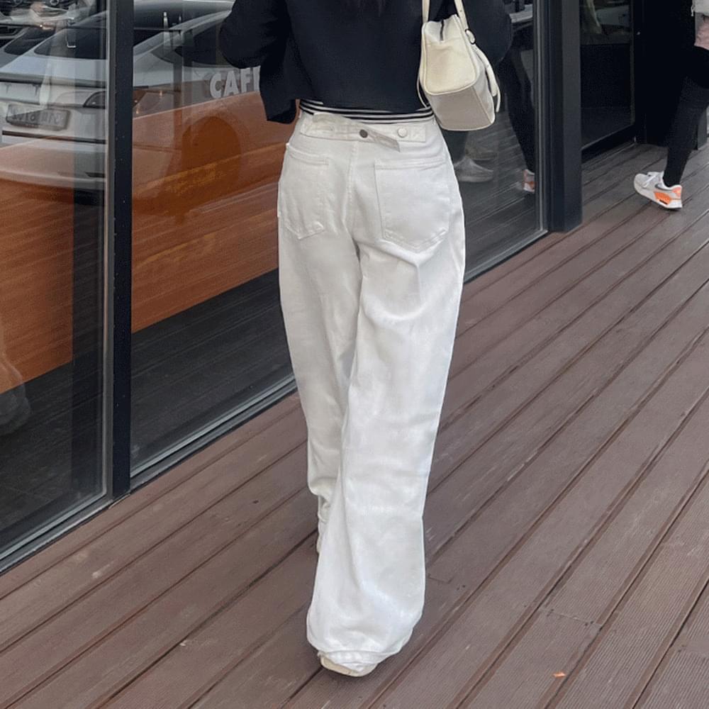 y2k 비조조절 와이드 데님 팬츠