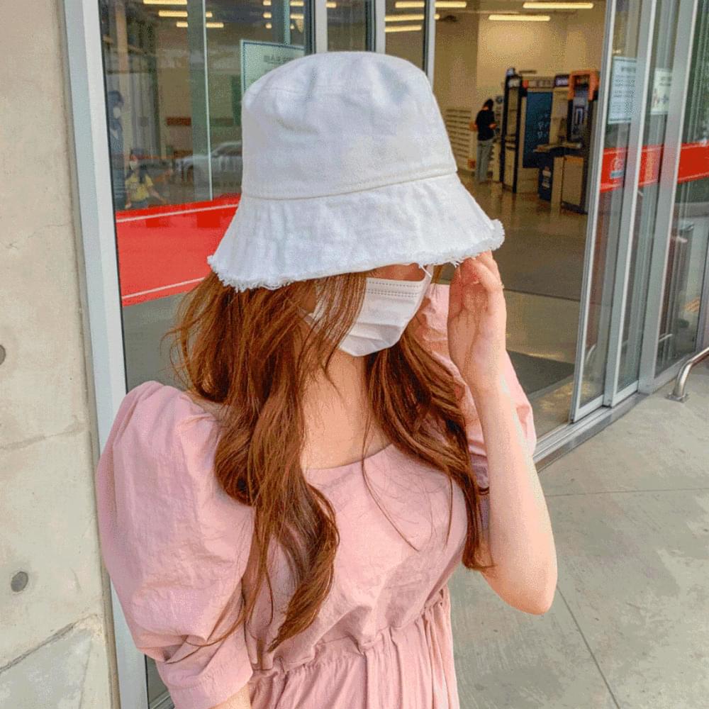 Unisex All Seasons Couple Plain Bungeoji Daily Cotton Brim Couple Hat Short Bucket Hat White Black Beige