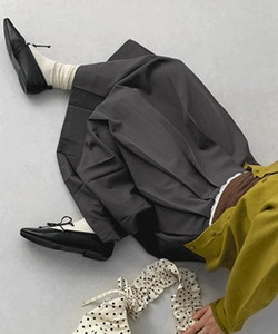 法瑪蕾絲褶皺中長版半身裙