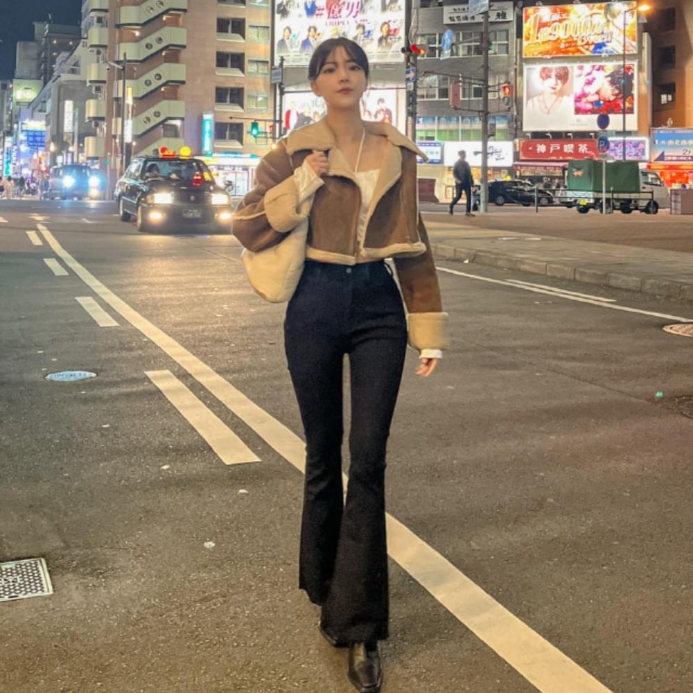 'No need for correction' crazy fit hidden banding life cheese Spandex high waist cotton pants bell bottom pants long Flared pants white black