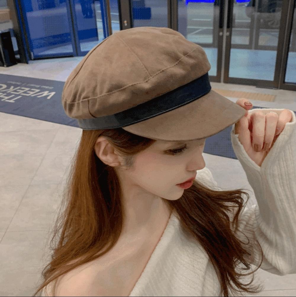 Tantan cotton belt point Madoros bread hat suede hunting cap hat beret beige brown black