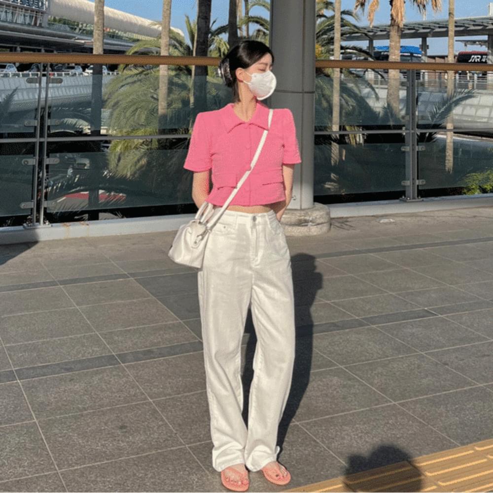 Summer denim wide long jeans thin pants vintage straight Faded denim pants