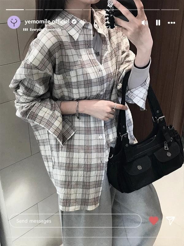 Draw One Pocket Check Shirt