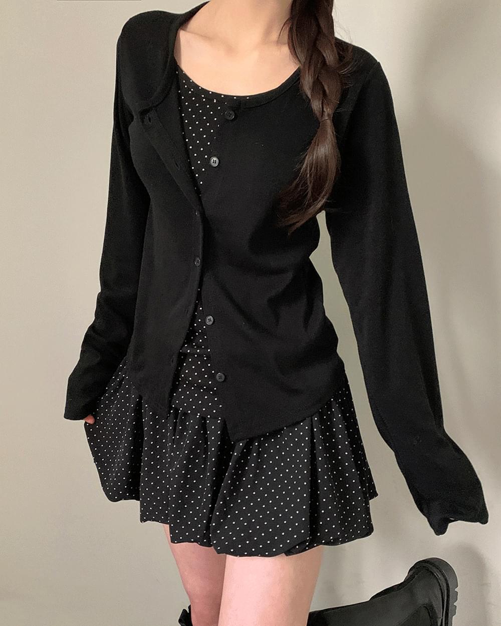 Murphy Dot Layered Cardigan T-Shirt