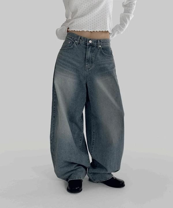 Aini Balloon Wide Denim Pants