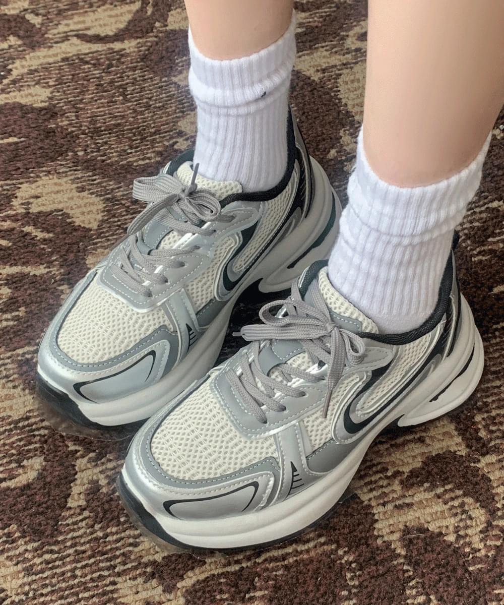 6CM high heel ugly sneakers sports shoes mesh sporty casual health shoes running shoes daily silver opening look freshman look spring 1COL 5SIZE