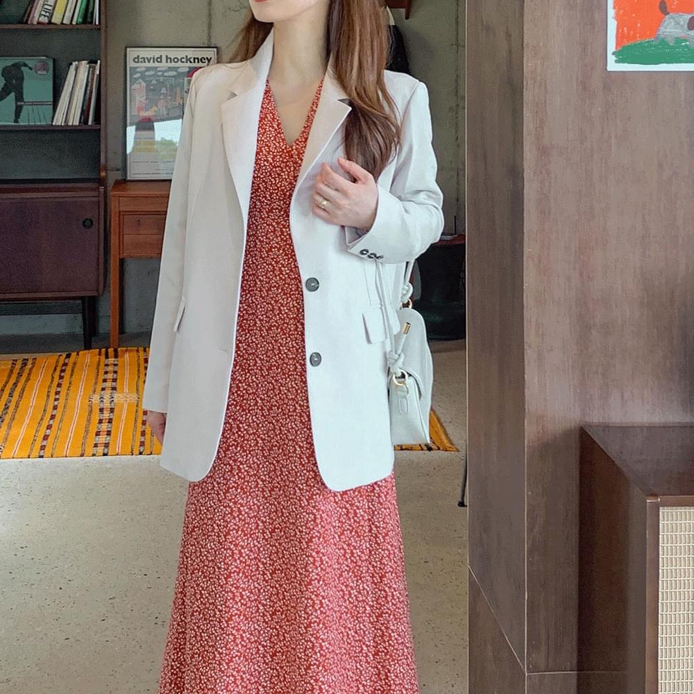 High-quality basic Boxy single Loose-fit jacket two-button long sleeve overfit standard blazer