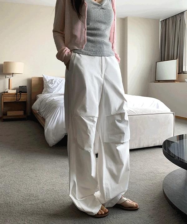 Adinf Hidden String Parachute Wide Pants -3color