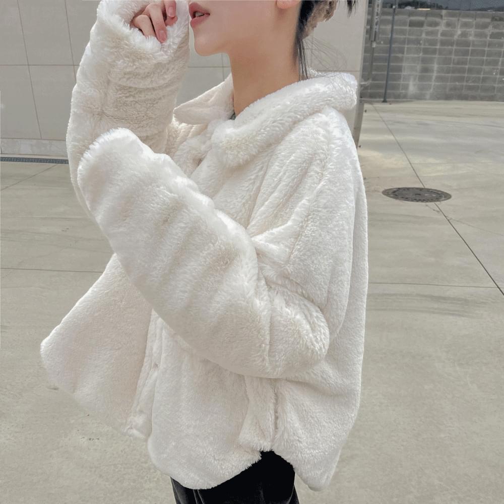 Pocket mink faux fur jacket fleece dumble overfit coat quilting quilted lining year-end look faux fur Jacket 4 colors