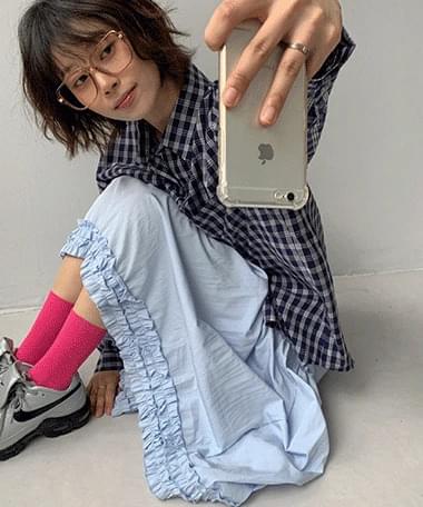 Keeping Loose-fit check shirt