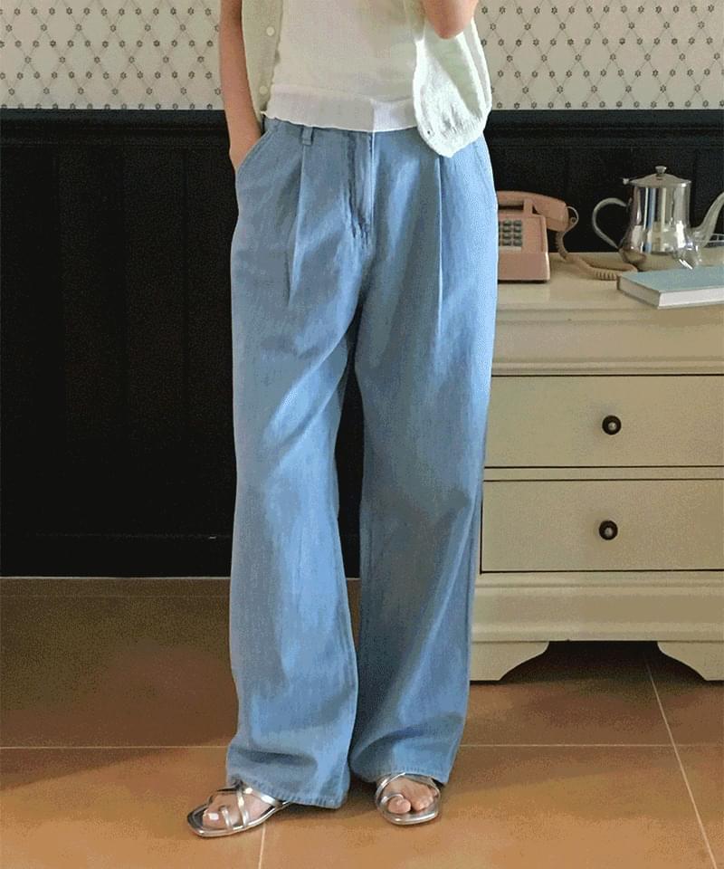 Sole linen denim pants