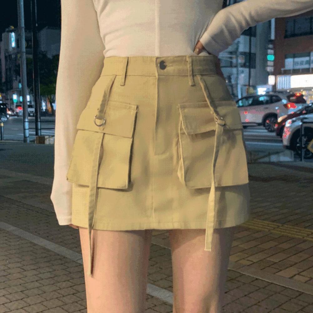 Teen Micromini H Line Pocket Unique Cargo Denim Skirt Mini Denim Skirt Short Mini Skirt Denim Beige Drenched Show Water Bomb Festival Festival Look S M L