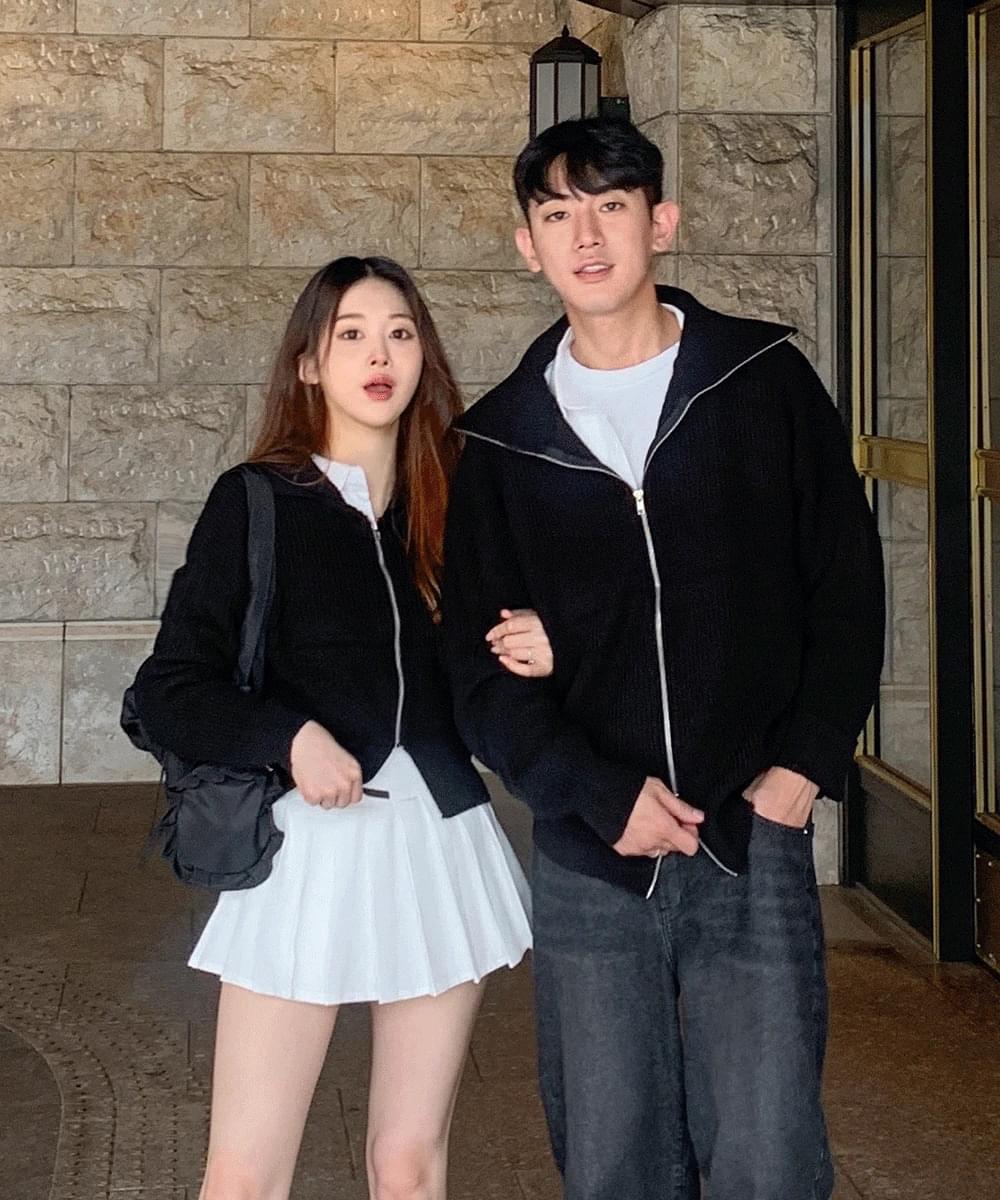 Knitwear Collar Zip-up Long Sleeve Haji Cardigan