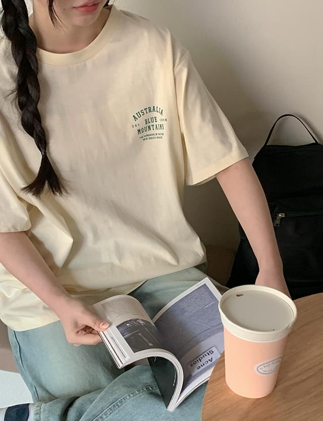 ブルーティンズルーズフィットネイビーTシャツ74273