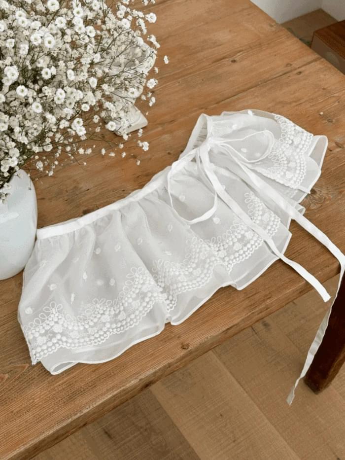 Lace Punching Layered Sheer Mini Skirt