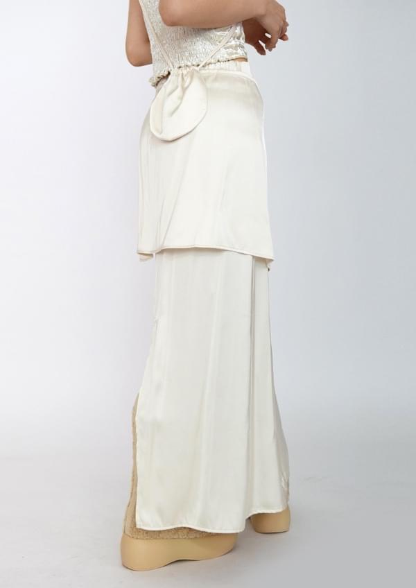 layered satin skirt