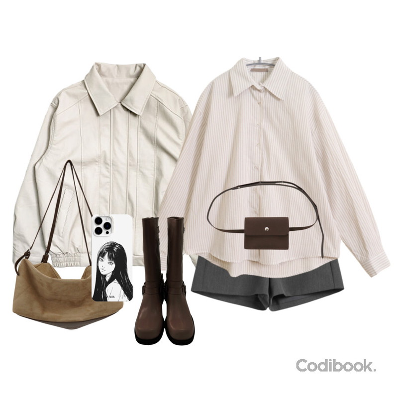AAKE SIDE BUCKLE MIDDLE BOOTS (3color),MAENIQUE 하리브 스웨이드 숄더백,wonderwonder 투잇 스웨이드 벨트 백등을 매치한 코디