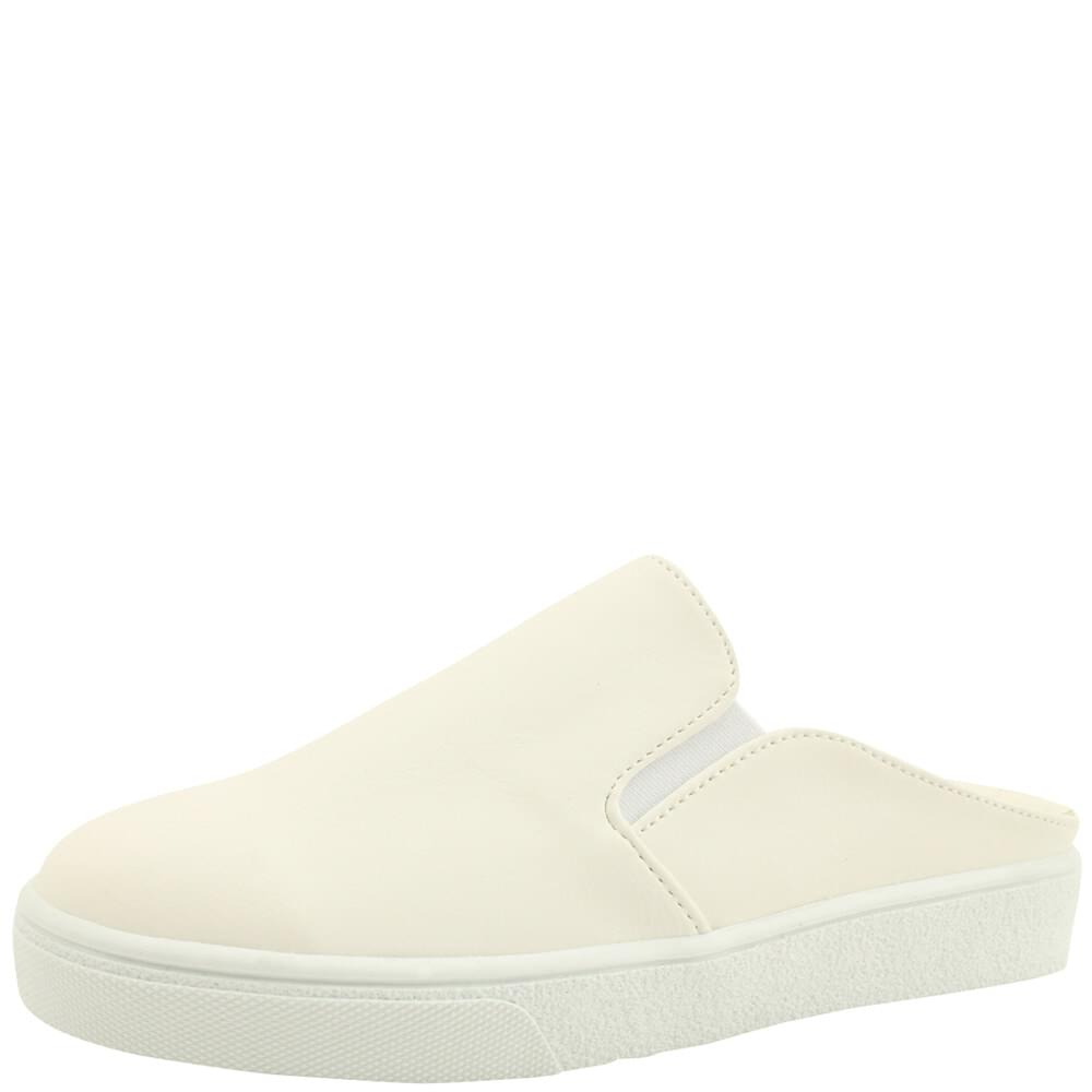 Domestically produced slip-on mule loafer slippers white