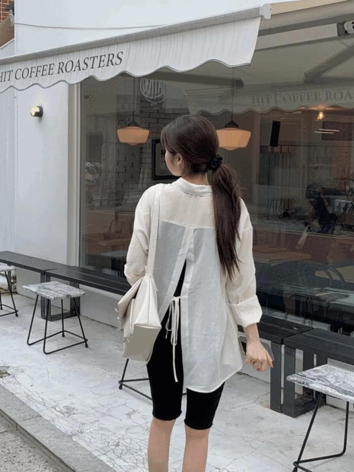 Hearth Tencel back slit Loose-fit shirt (3 colors)