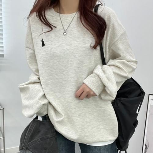 Simple Mini Rabbit Loose-fit Sweatshirt