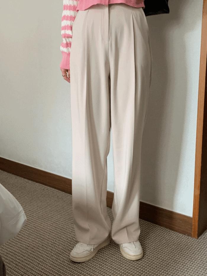 Autumn pin tuck wide slacks sl (spring/fall version)