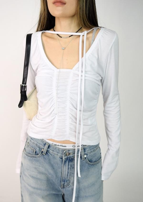 scallop shirring tee