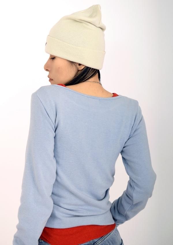 Angora side shirring tee