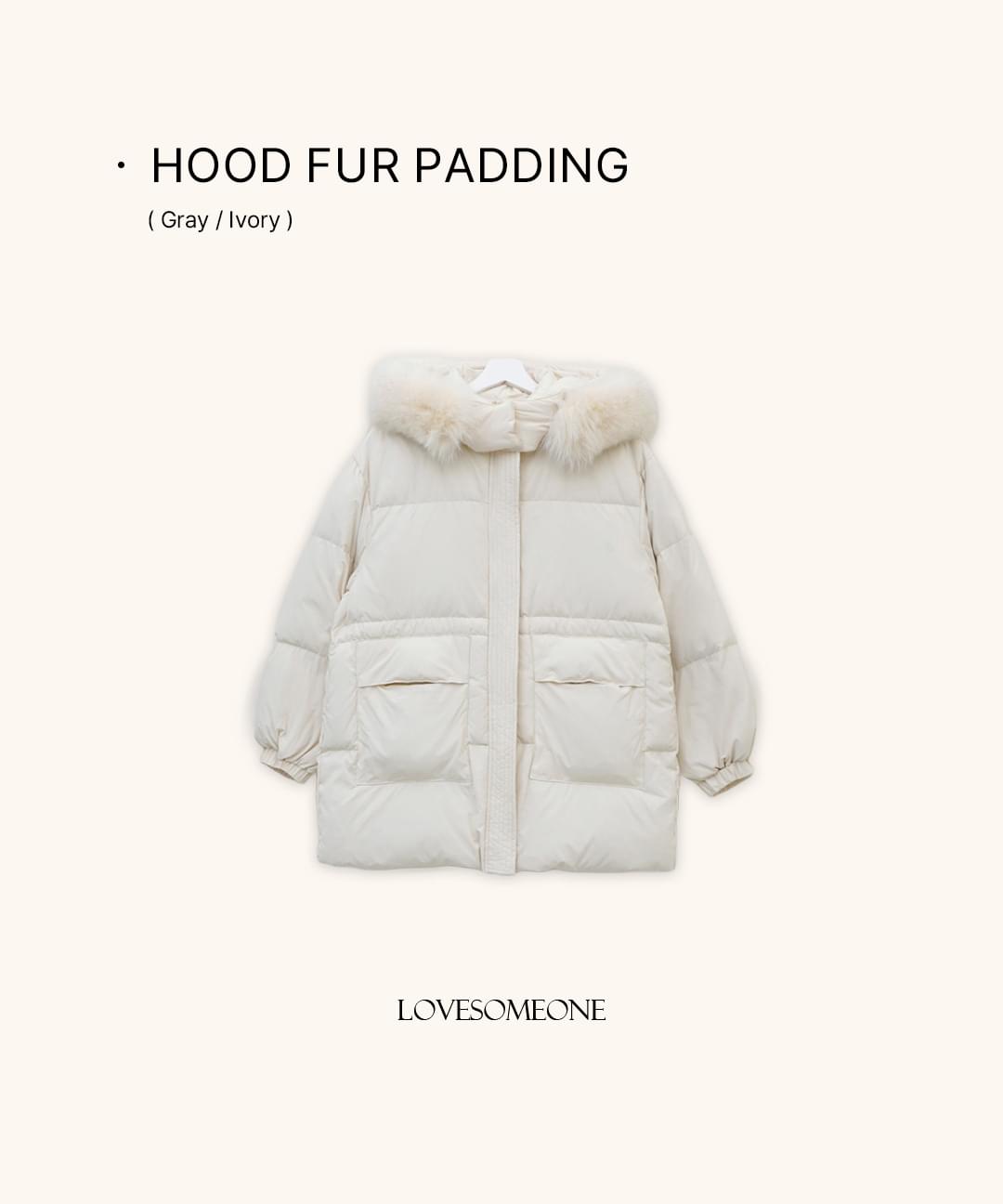 Hooded fur short padding