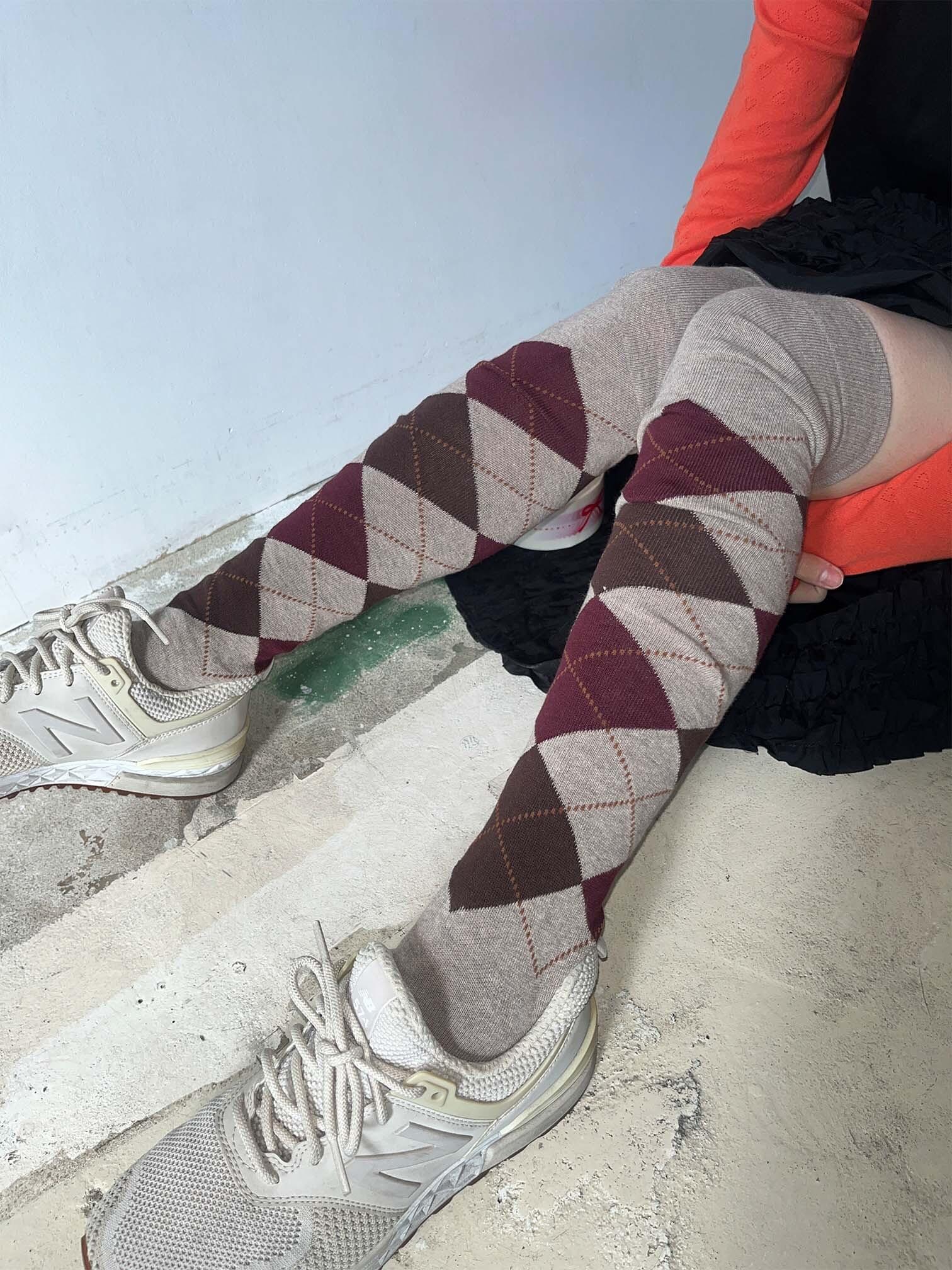 Argyle high socks