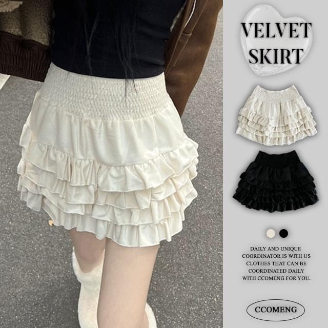 Smoke 4-stage cancan mini short skirt