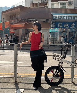 Eyed Side Snap Layered Skirt Pants