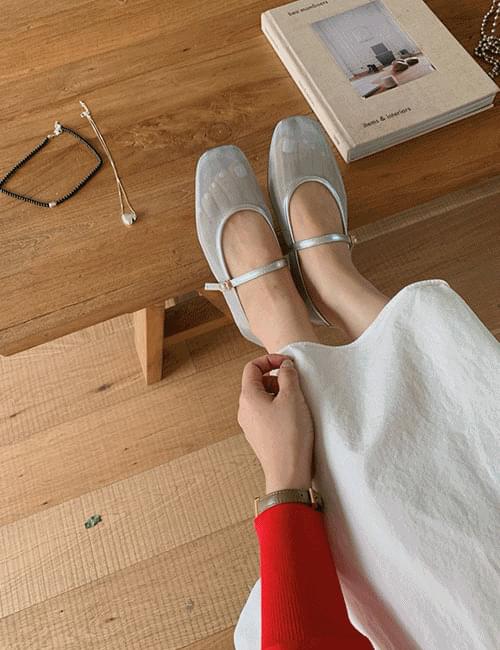 mesh mary jane flats