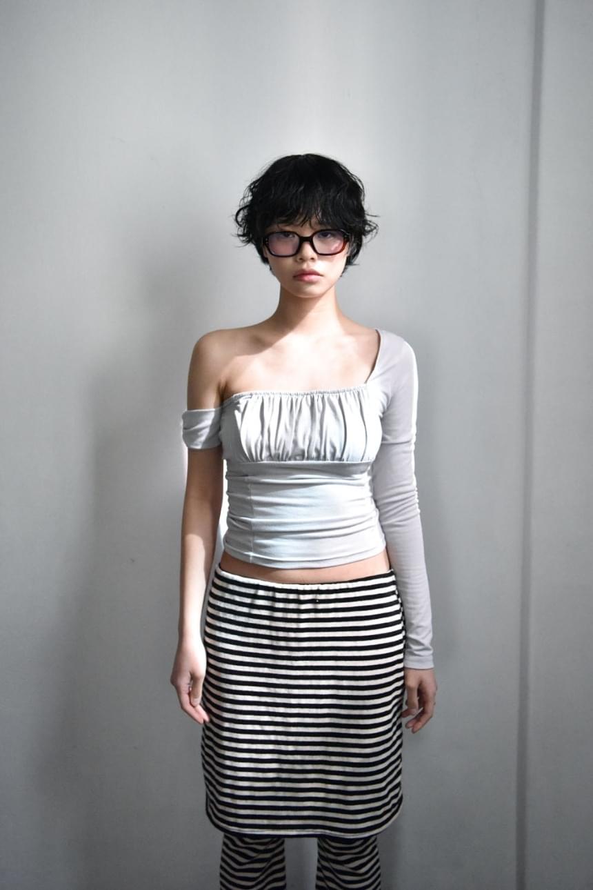 rachel unbal shirring top