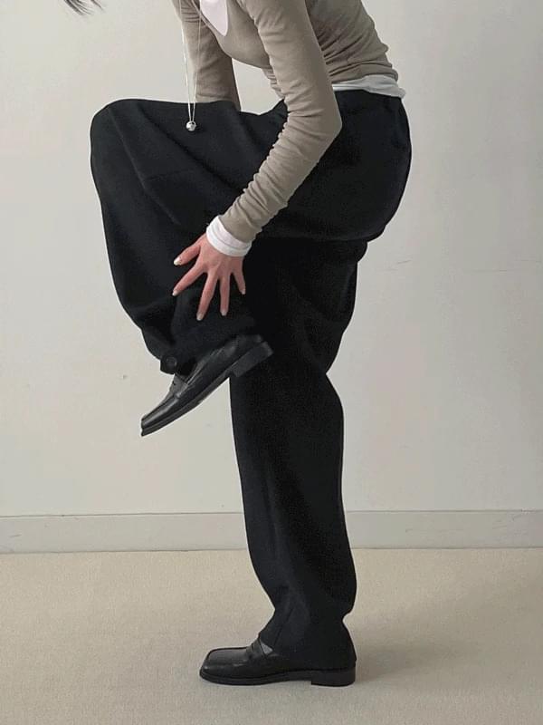 Bijo One-Tuck Wool Wide Slacks