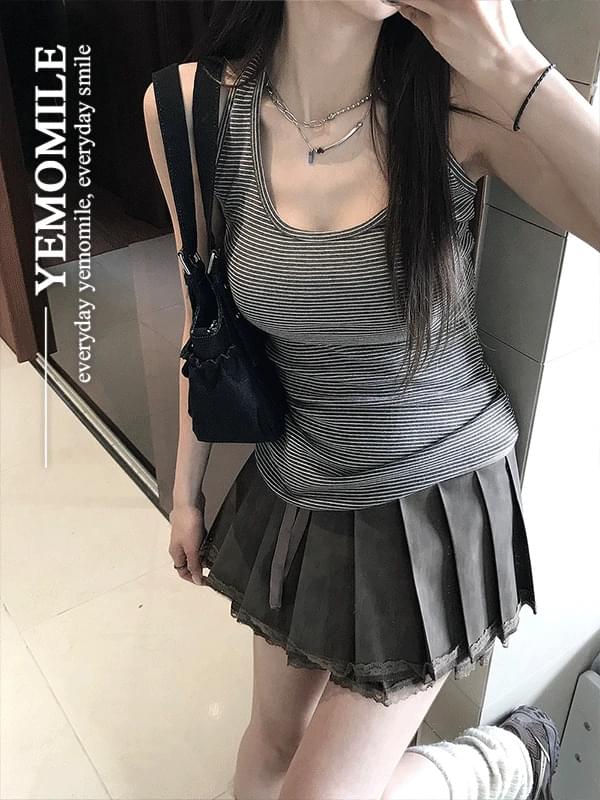 Present Striped Halter Sleeveless 