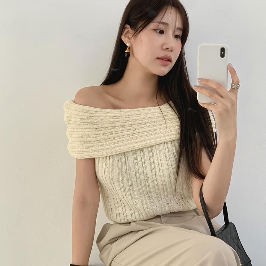 온앤 오프숄더 니트