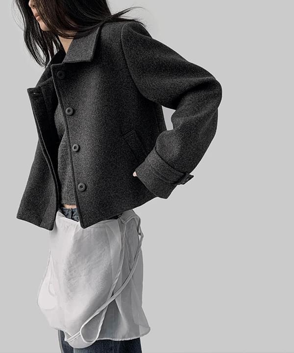 Littea Hidden Button Crop Jacket