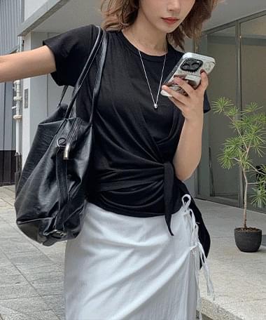 Sherin Wrap Ribbon Short Sleeve T-Shirt