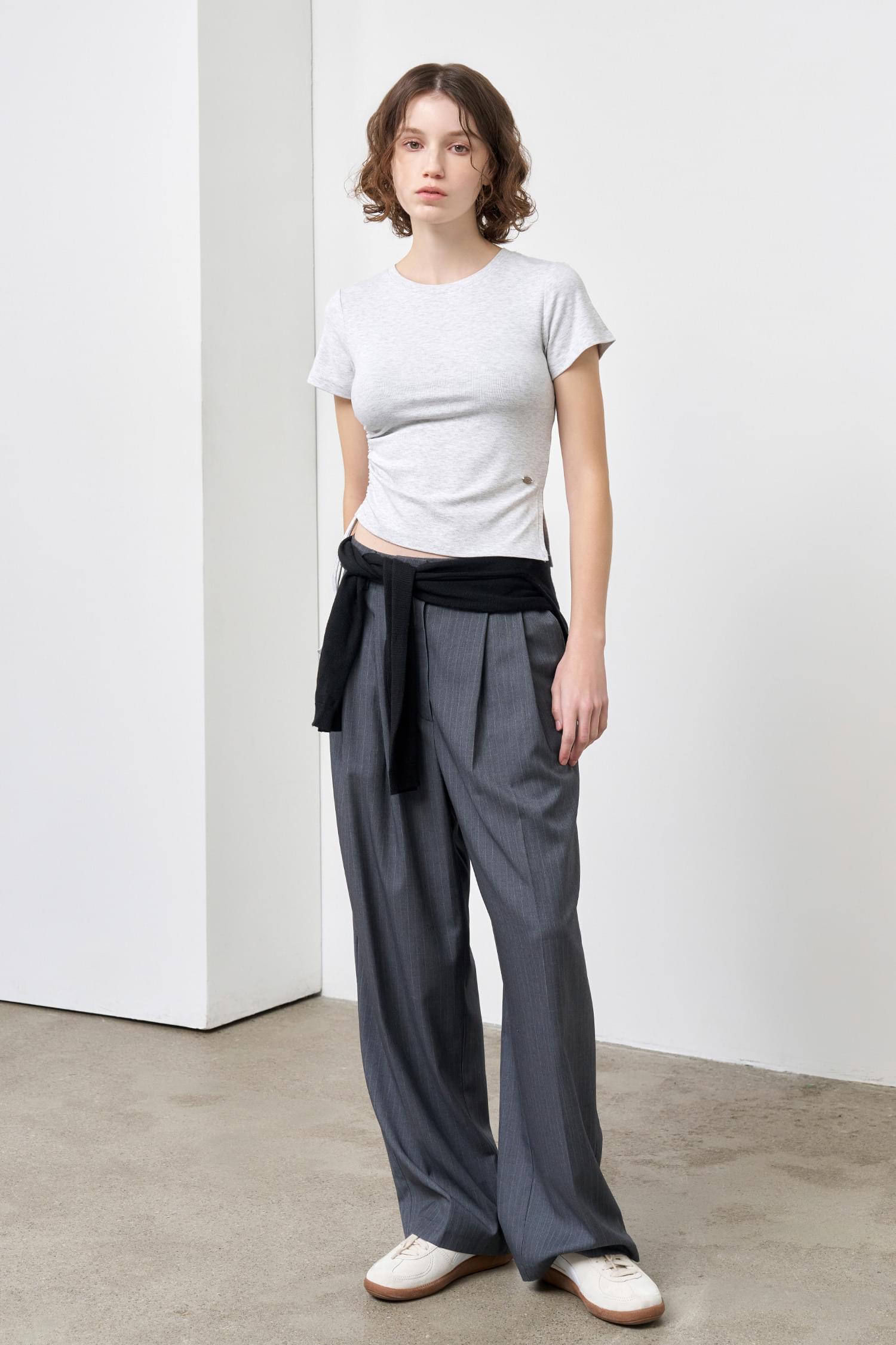 WOMAN Shirring Half T-shirt