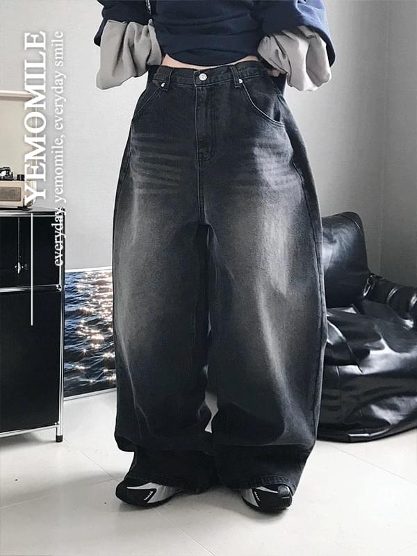 펄스 워싱 데님 팬츠 (unisex/뒷밴딩)