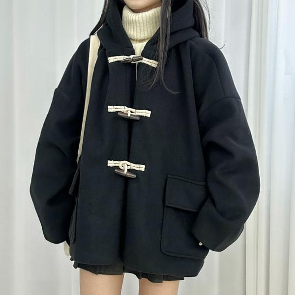 2 types of duffel hooded tteokbokki coats