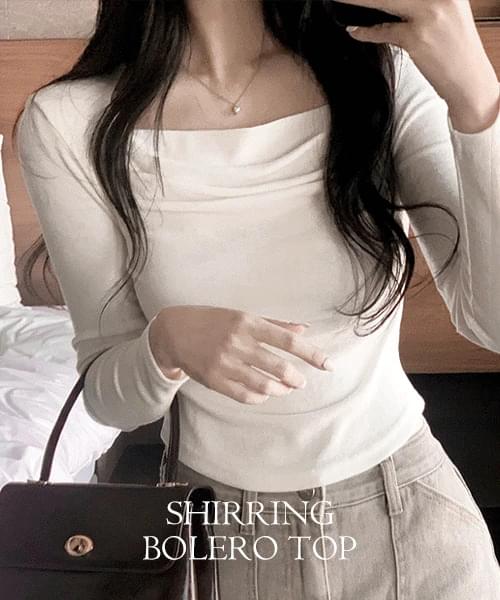 Uni shirring bolero t-shirt