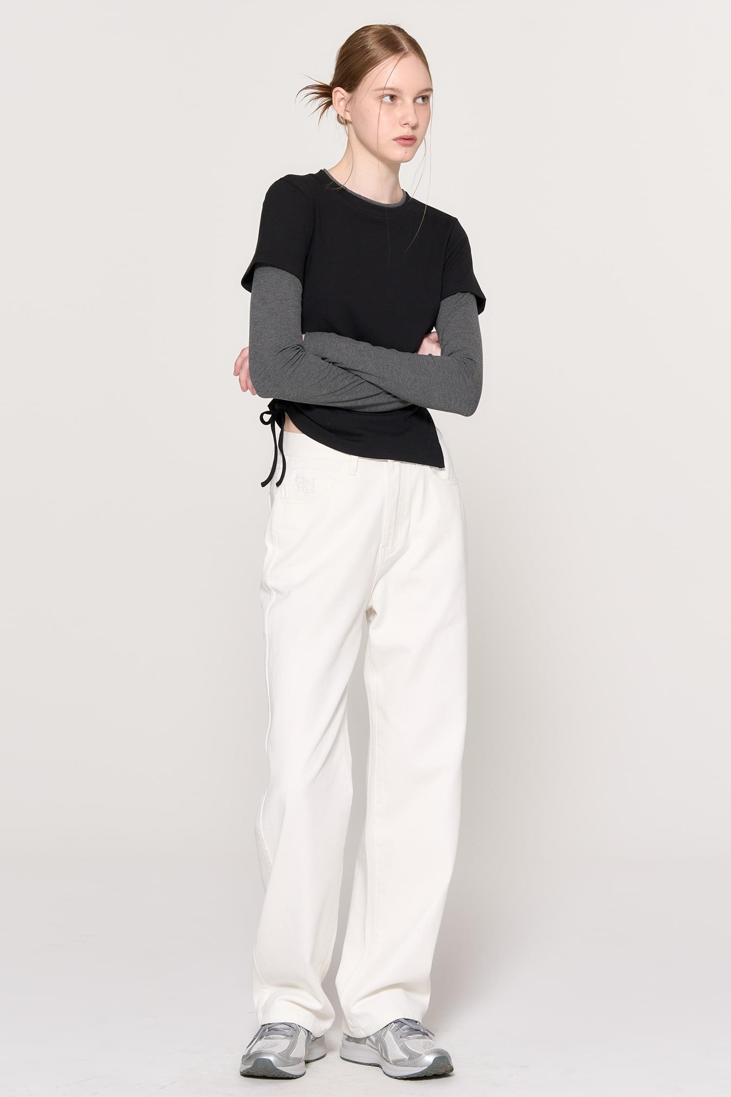 ★GENERAL IDEA★ Fingerhole shirring turtleneck t-shirt IVOR Splendid Women's Classic Long Sleeve Foldover Turtleneck