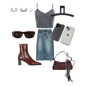 Feminine,Jeans,Shoulderbags,Red 코디