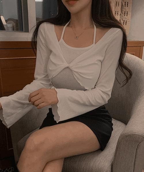 카인 꼬임볼레로 cardigan + 홀터나시 t