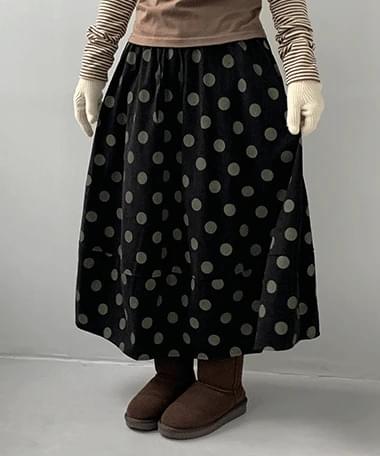 Steri Dot Fleece-lined Flare Skirt