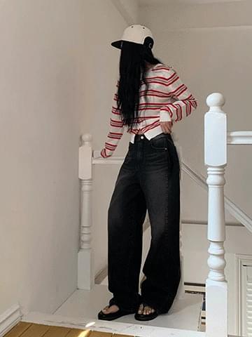 오웰 핀턱 블랙데님