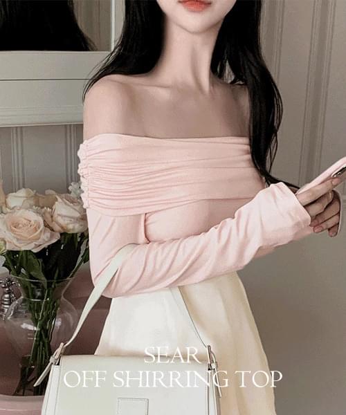 Sheer Off-Shirring T-Shirt