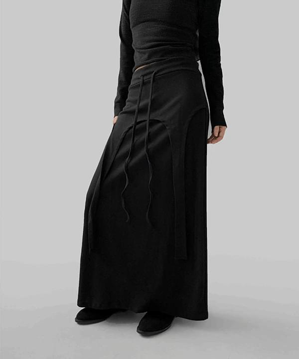 Waker Layered Fleece-lined Maxi Long Skirt